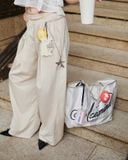  [ TẶNG KÈM DÂY NỊT ] Quần Dù Dài Ống Rộng ECHO MADMIND - Màu Kem 