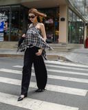  [ MẶC 2 KIỂU ] Chân Váy Nữ Thiết Kế CATCHY MADMIND - Màu Xám Sọc Rêu 