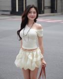  Áo Nữ Trễ Vai TOFU MADMIND - Màu Be 