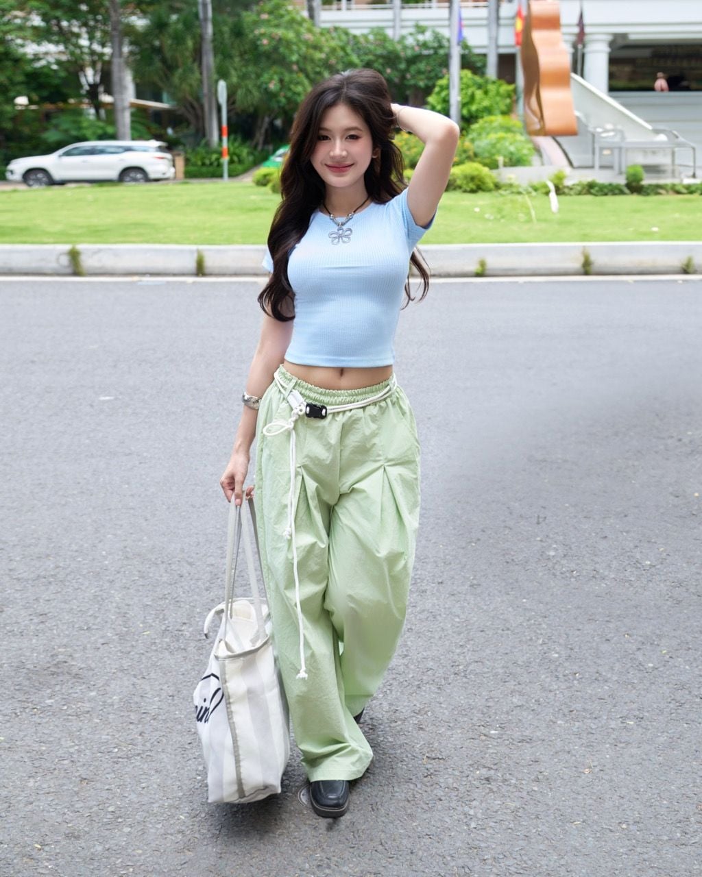  Áo Nữ Ôm Body HONEY MADMIND - Màu Xanh Biển 