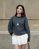  Áo Nỉ Sweater Ngôi Sao MADMIND D8 - Màu Xám Chì 