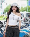  Áo Nữ Trễ Vai TOFU MADMIND - Màu Trắng 