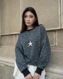  Áo Nỉ Sweater Ngôi Sao MADMIND D8 - Màu Xám Chì 