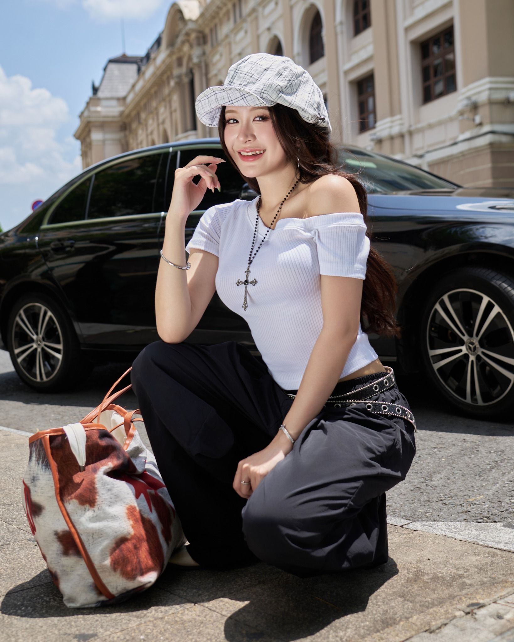  Áo Nữ Trễ Vai TOFU MADMIND - Màu Trắng 