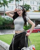  Áo Nữ Ôm Body HONEY MADMIND - Màu Xám 