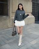  Áo Nỉ Sweater Ngôi Sao MADMIND D8 - Màu Xám Chì 