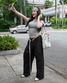  [ TẶNG KÈM DÂY NỊT ] Quần Dù Dài Ống Rộng ECHO MADMIND - Màu Đen 