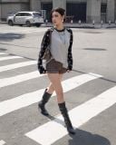  Áo Thun Raglan Tay Dài Hoạ Tiết Ngôi Sao MADMIND D15 - Màu Đen 