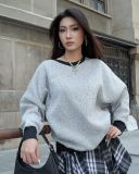  Áo Sweater Trơn MADMIND D13 - Màu Xám Trắng 