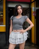  Chân Váy Nữ Ngắn MIRA MADMIND - Màu Trắng 