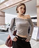  Áo Trễ Vai MADMIND D7 - Màu Xám 