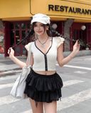  Áo Nữ Ôm Body COOKIE MADMIND - Màu Be 