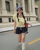  [ MẶC 4 KIỂU ] Áo Nữ Trễ Vai PUDDING MADMIND - Màu Vàng Nhạt 