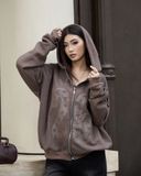  Áo Khoác Hoodie Zip MADMIND K1 - Màu Nâu 