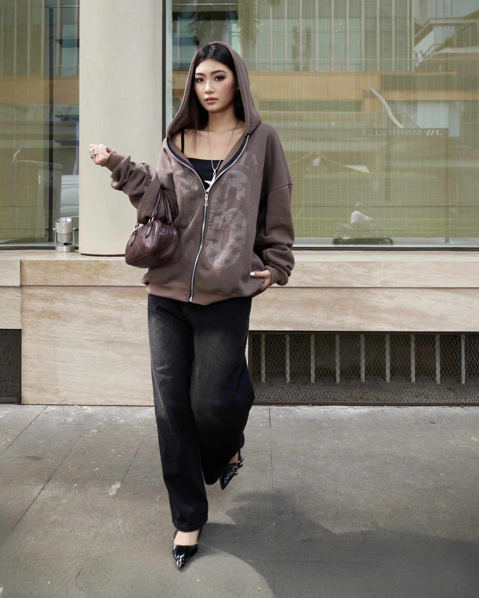  Áo Khoác Hoodie Zip MADMIND K1 - Màu Nâu 