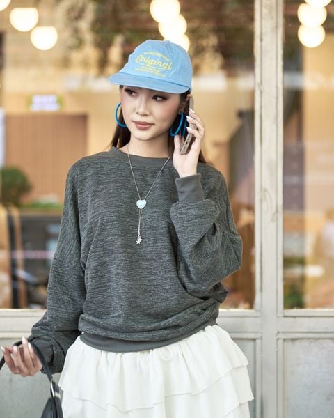  Áo Sweater Trơn MADMIND D13 - Màu Xám Muối Tiêu 