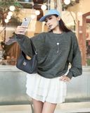  Áo Sweater Trơn MADMIND D8 - Màu Xám Muối Tiêu 