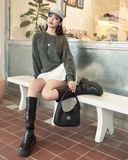  Áo Sweater Trơn MADMIND D8 - Màu Xám Muối Tiêu 