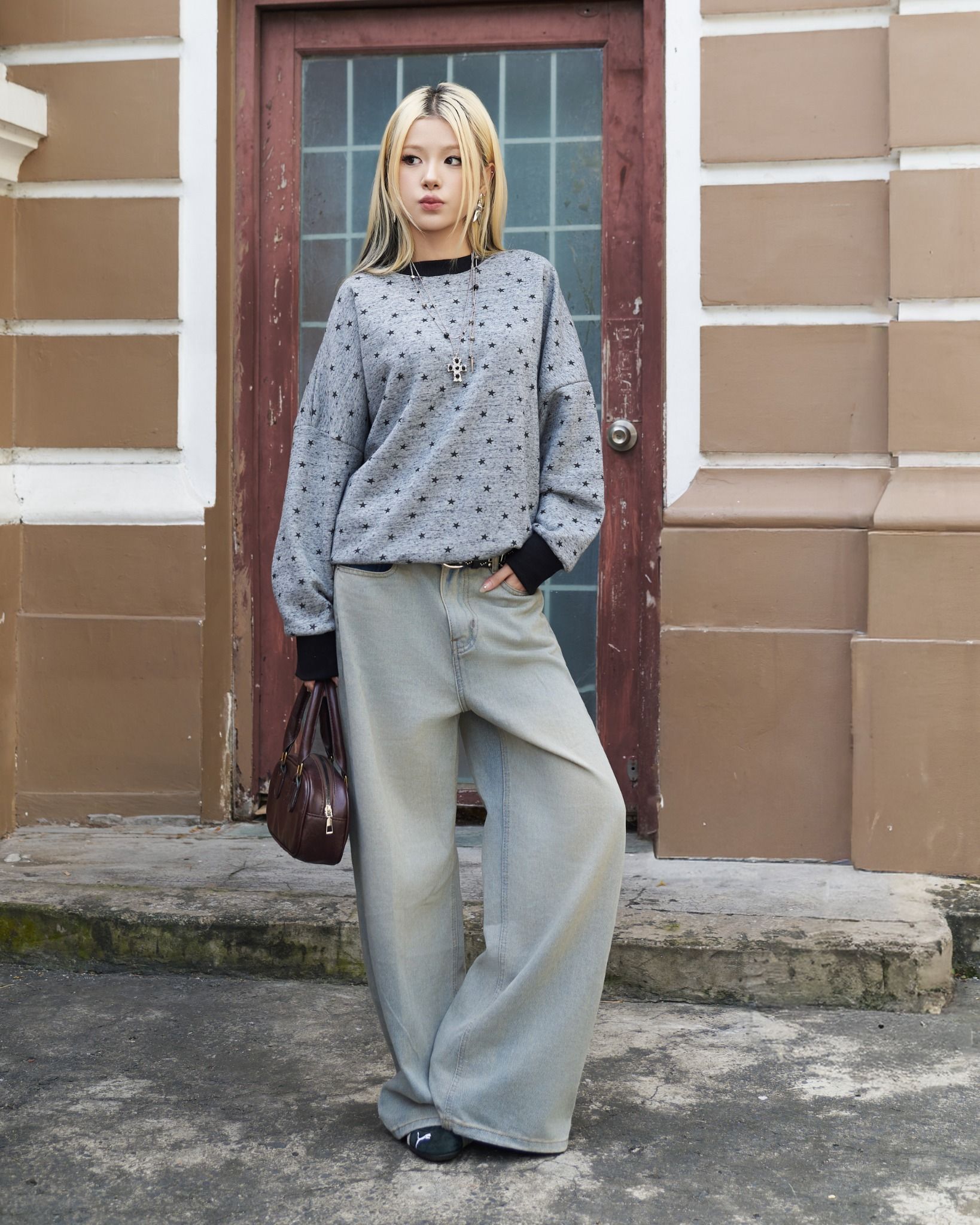  Áo Sweater Ngôi Sao MADMIND D8 - Màu Xám Đậm 