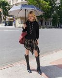  Áo Sweater Trơn MADMIND D8 - Màu Đen Muối TIêu 