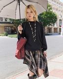  Áo Sweater Trơn MADMIND D8 - Màu Đen Muối TIêu 