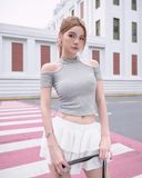  Áo Nữ Trễ Vai OREO MADMIND - Màu Xám Tiêu 