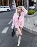  Áo Khoác Hoodie Zip MADMIND K1 - Màu Hồng Nhạt 