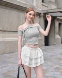  Áo Nữ Trễ Vai OREO MADMIND - Màu Xám Tiêu 