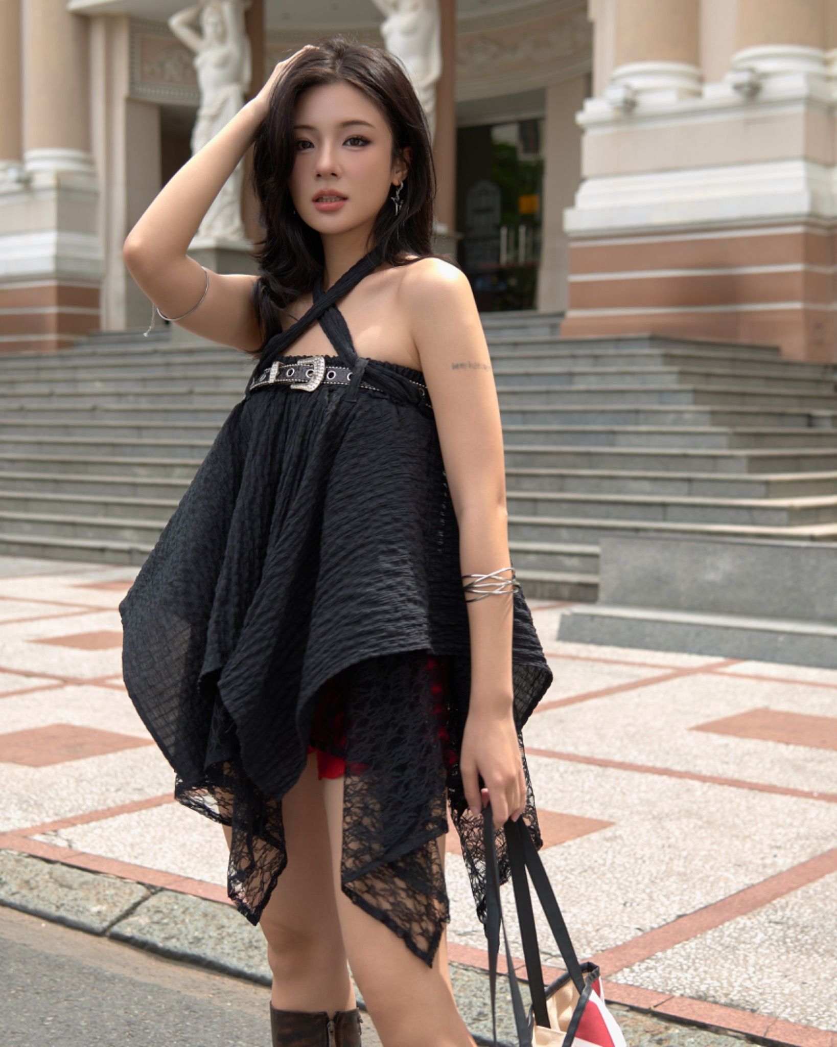  [ MẶC 2 KIỂU ] Chân Váy Nữ Thiết Kế DOUBLE CATCHY MADMIND  - Màu Đen 