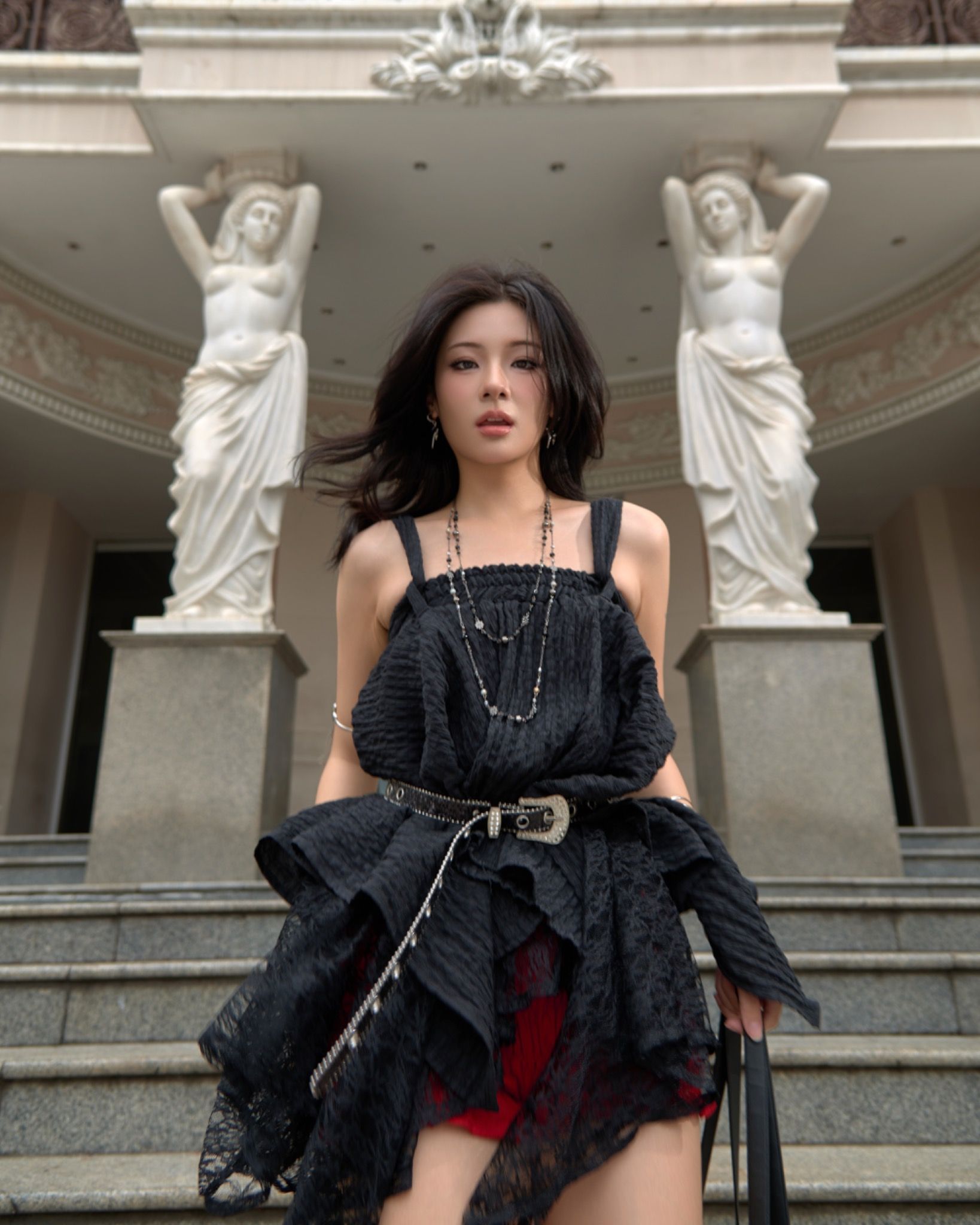  [ MẶC 2 KIỂU ] Chân Váy Nữ Thiết Kế DOUBLE CATCHY MADMIND  - Màu Đen 