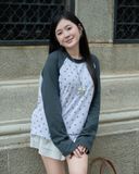  Áo Thun Raglan Tay Dài Hoạ Tiết Chấm Bi MADMIND D15 - Màu Tay Xám 