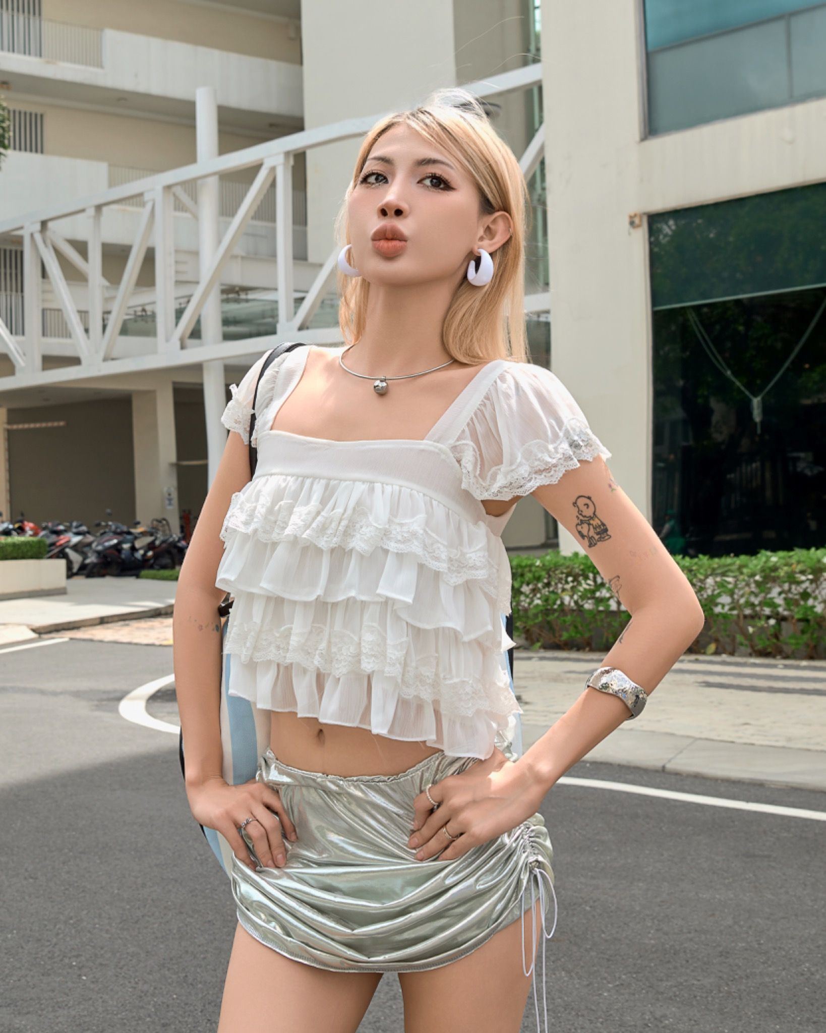  Áo Nữ Hai Dây JELLY MADMIND - Màu Trắng 