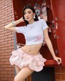  [ TẶNG QUẦN BẢO HỘ ] Chân Váy Nữ Dáng Bí GUMMY MADMIND - Màu Hồng 