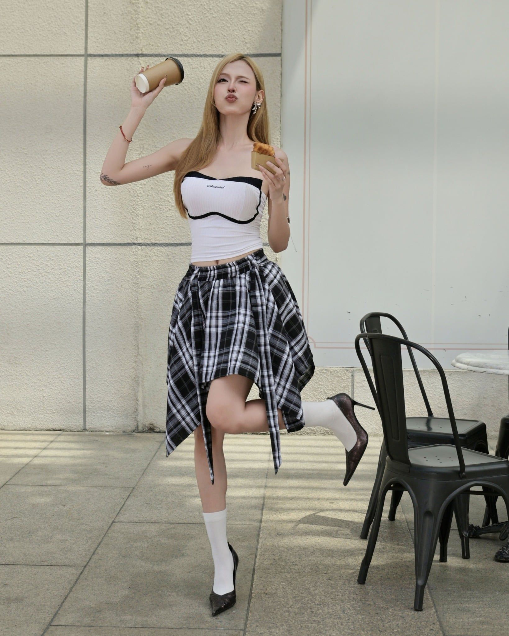  Áo Quây ( Có Mút ) Cúp Ngực , Thun Gân Cao Cấp Wave Tube Madmind - Màu Trắng 