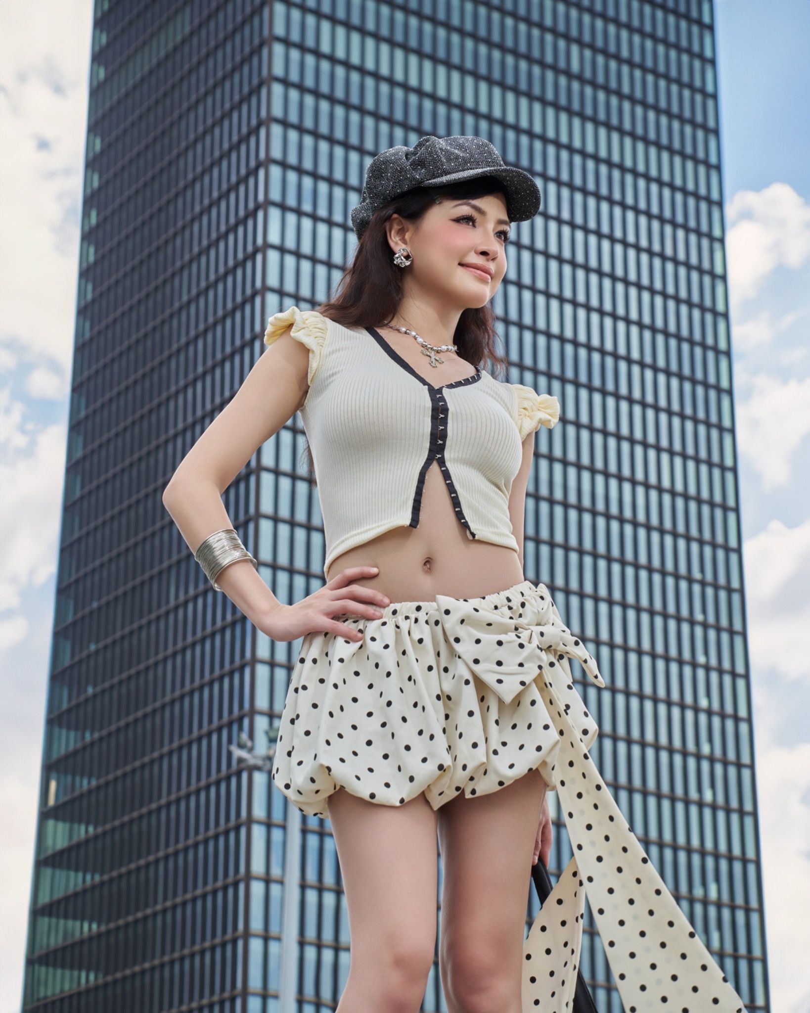  Áo Nữ Ôm Body COOKIE MADMIND - Màu Be 