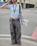  [ TẶNG KÈM DÂY NỊT ] Quần Dù Dài Ống Rộng ECHO MADMIND - Màu Xám 