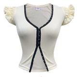  Áo Nữ Ôm Body COOKIE MADMIND - Màu Be 