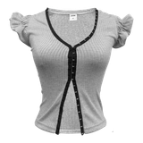  Áo Nữ Ôm Body COOKIE MADMIND - Màu Xám 