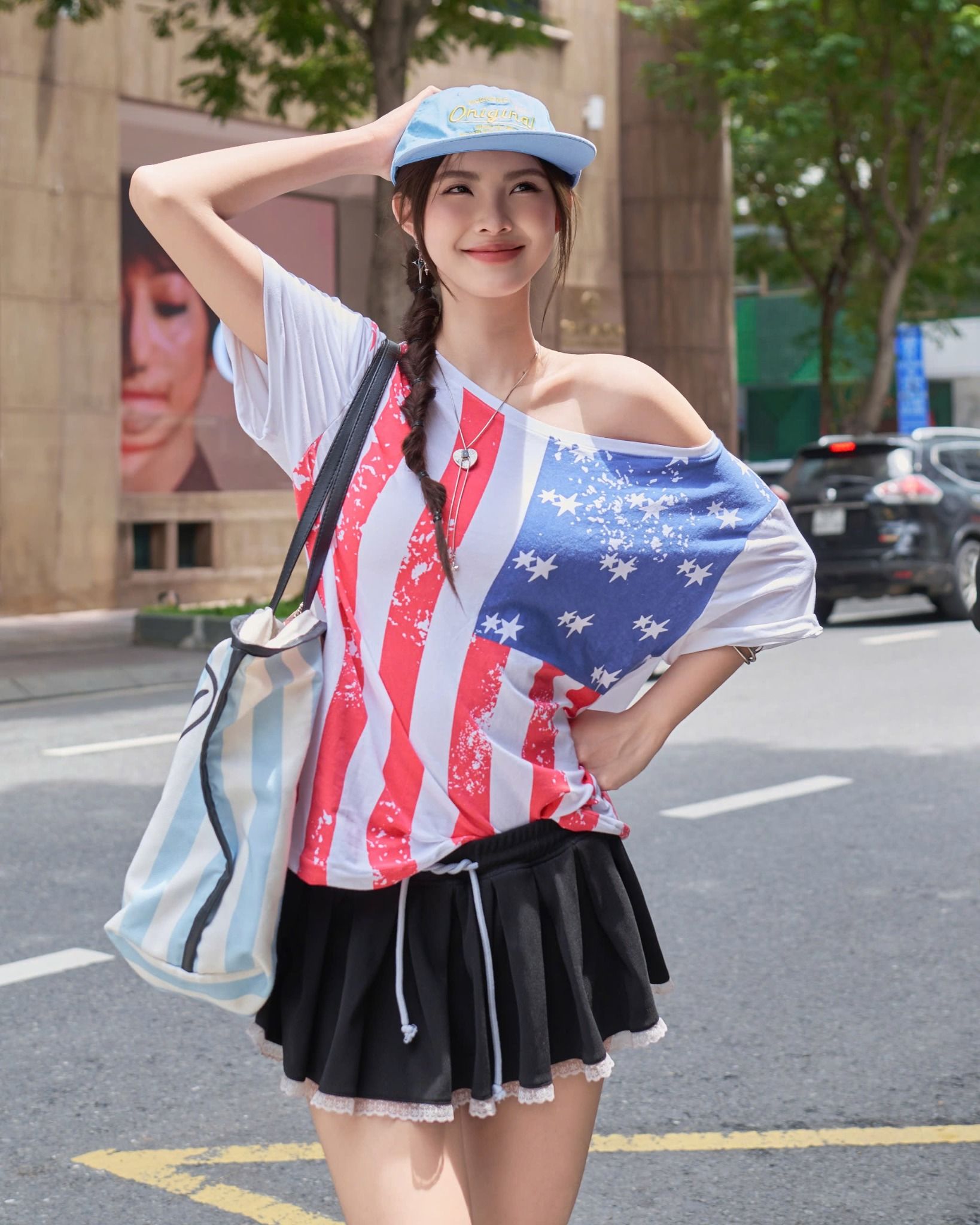  Áo Nữ Trễ Vai AMER MADMIND - Màu Trắng 