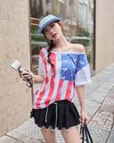  Áo Nữ Trễ Vai AMER MADMIND - Màu Trắng 