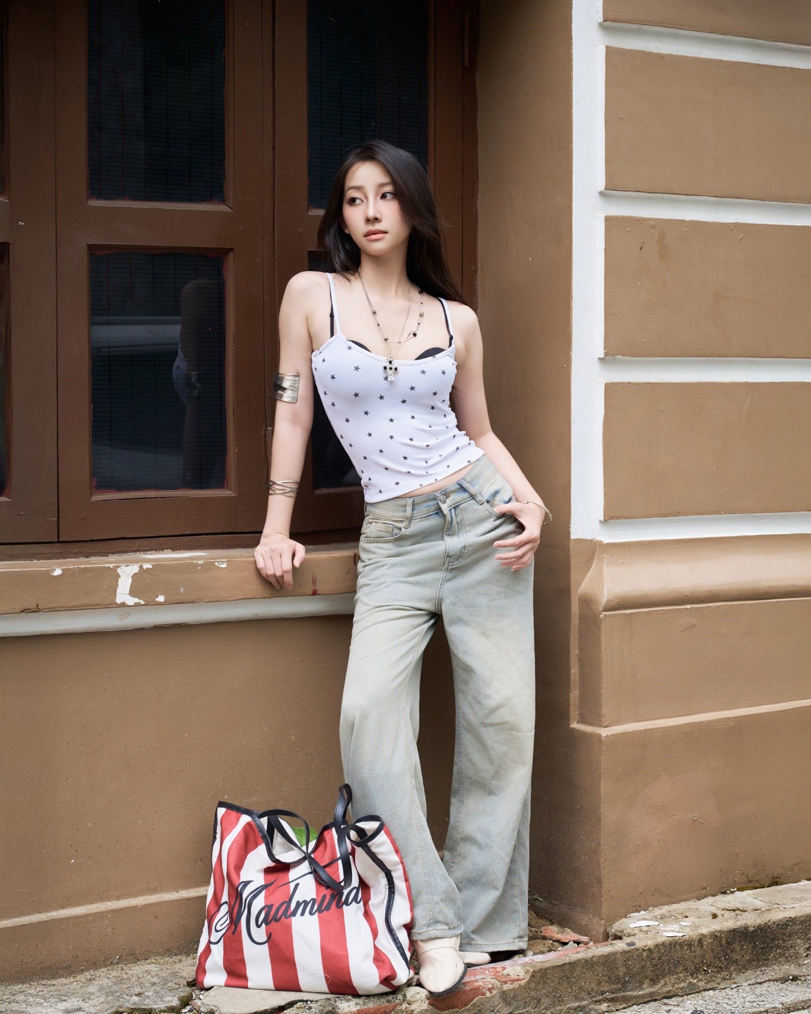  Áo 2 Dây Hoạ Tiết Ngôi Sao A39 MADMIND - Màu Trắng 