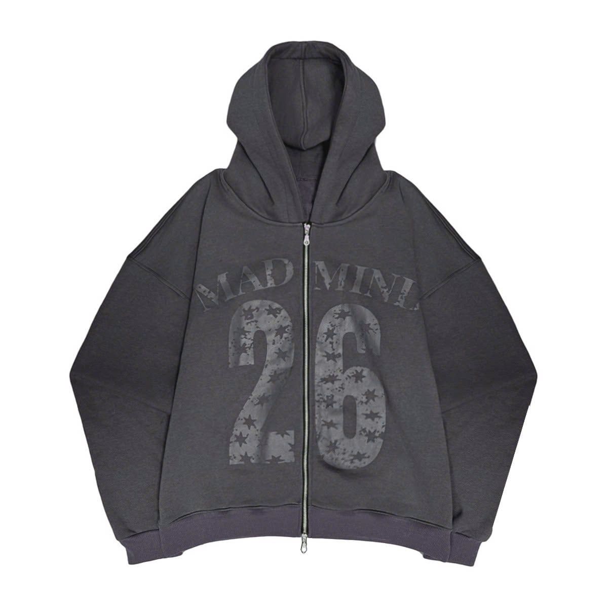  Áo Khoác Hoodie Zip MADMIND K1 - Màu Xám 