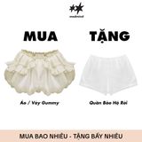  [ TẶNG QUẦN BẢO HỘ ] Chân Váy Nữ Dáng Bí GUMMY MADMIND - Màu Be 