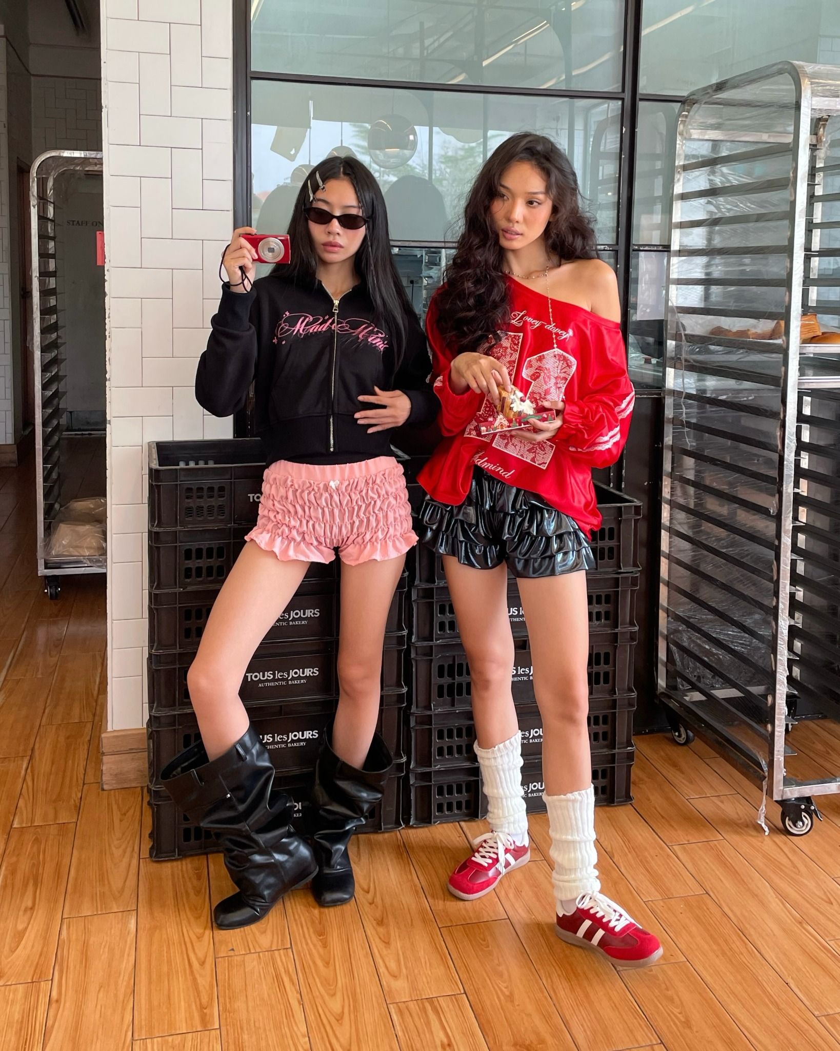  Quần Ngắn Nhún Thun Phối Nơ Hearty Short MADMIND - Màu Hồng 