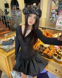  Đầm Thiết Kế Dáng Bí LUMY MADMIND - Màu Đen 