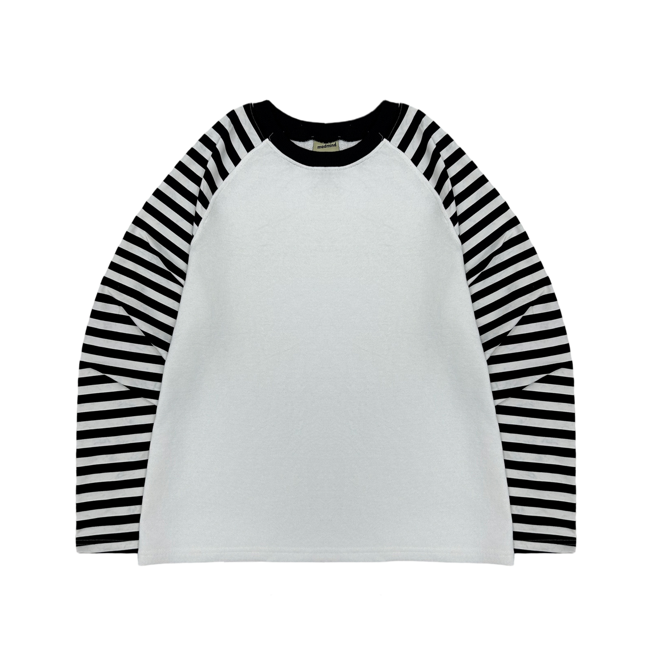  Áo Nỉ Raglan Tay Dài Hoạ Tiết Ngôi Sao MADMIND D14 - Màu Sọc Đen 