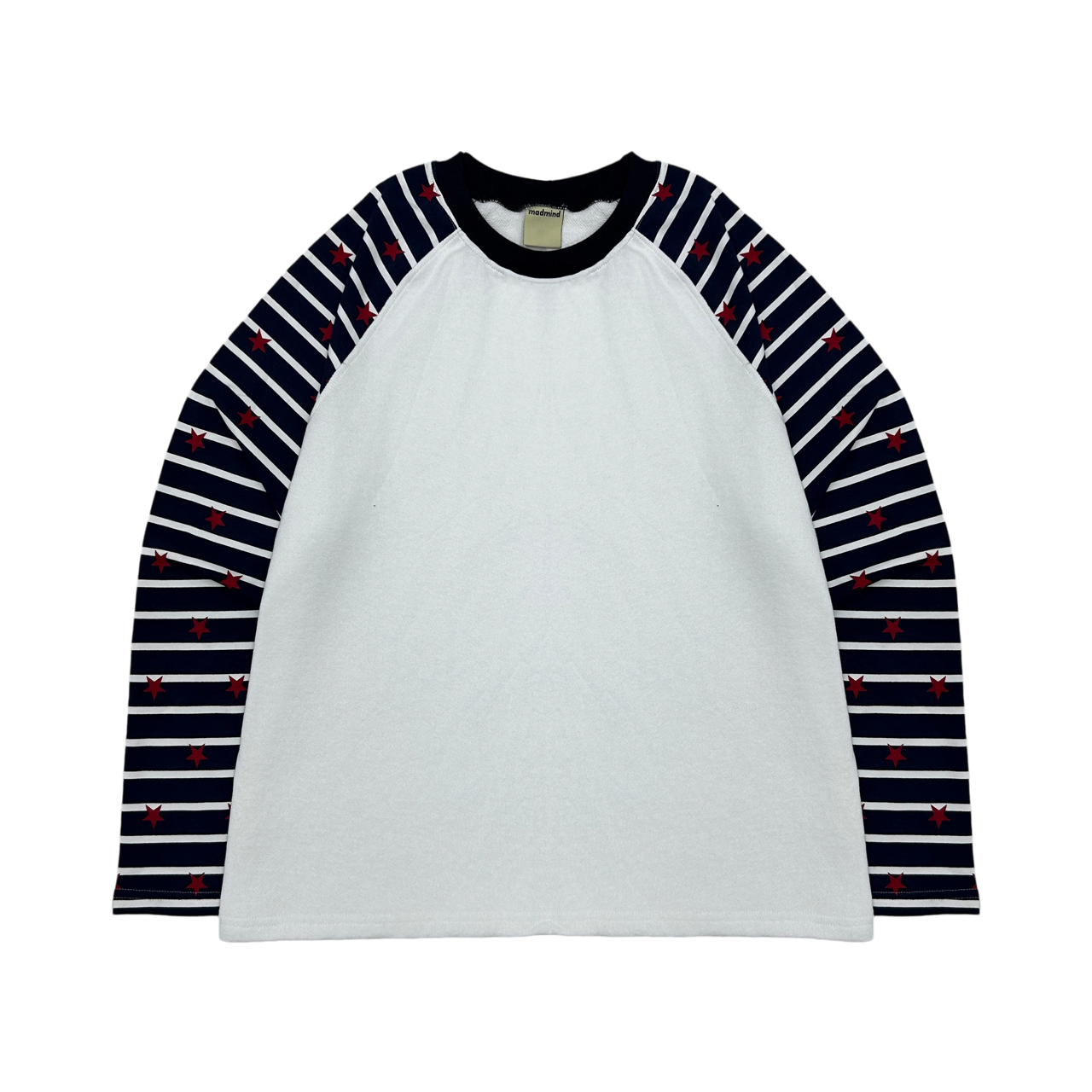  Áo Nỉ Raglan Tay Dài Hoạ Tiết Ngôi Sao MADMIND D14 - Màu Sọc Xanh 