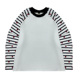  Áo Nỉ Raglan Tay Dài Hoạ Tiết Ngôi Sao MADMIND D14 - Màu Sọc Trắng 