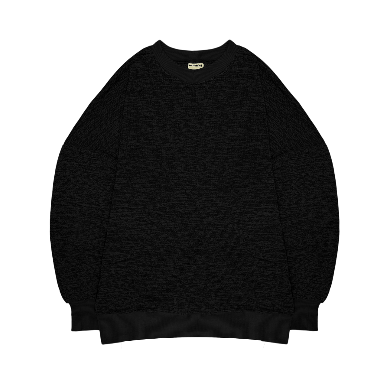  Áo Sweater Trơn MADMIND D8 - Màu Đen Muối TIêu 