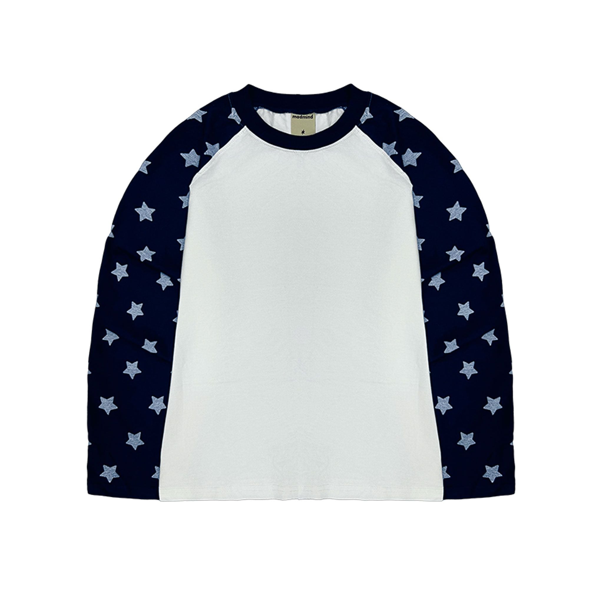  Áo Thun Raglan Tay Dài Hoạ Tiết Ngôi Sao MADMIND D15 - Xanh Navi 